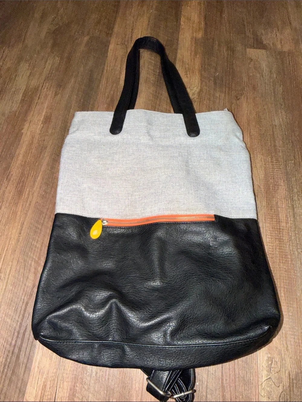 Canopy Verde Gray Tweed/Black Convertible Backpack Eco Friendly Vegan Leather